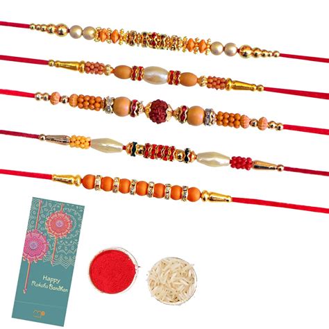 maalpani Set of 5 Rakhi For Brother - Rakhi Gift Combo - 5 Fancy Rakhi ...
