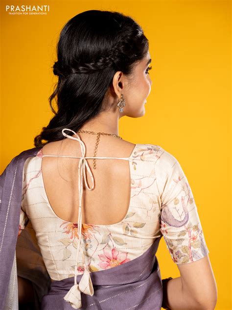Semi tussar saree grey shade and cream with allover zari weaves in bor ...