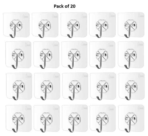 Self Adhesive Wall Hooks, Heavy Duty Sticky Hooks for Hanging 10kg (ma ...