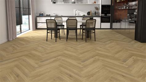 Grace Oak Glue Down LVT Herringbone Flooring | DFO