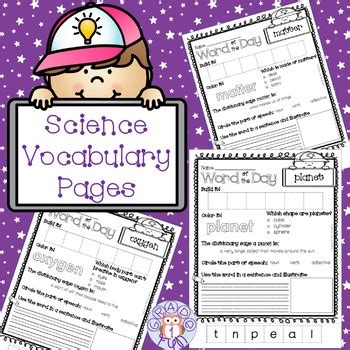 Science Vocabulary Worksheets by Primary FUNdamentals | TpT