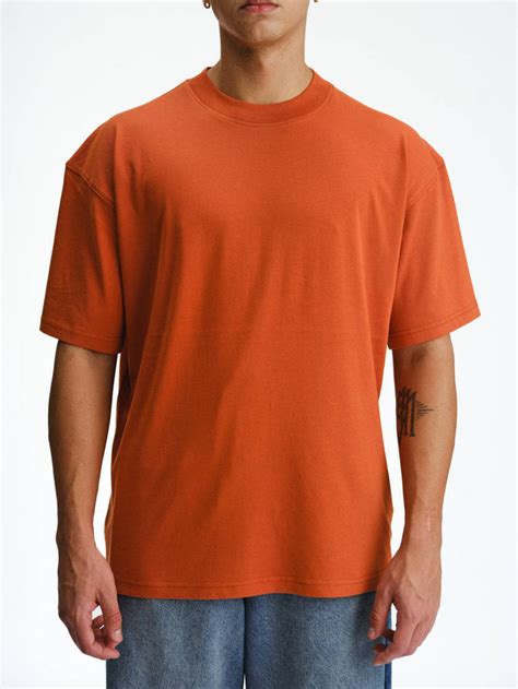 Buy Solid Rusty Orange Soft Jersey Oversized T-shirt | BonkersCorner