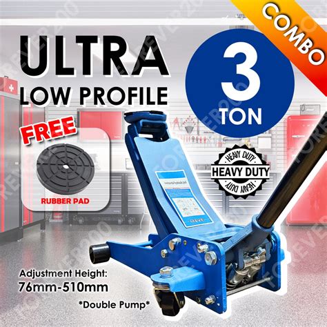 3 Ton Ultra Low Profile Garage Jack Heavy Duty Floor Jack Hydraulic ...
