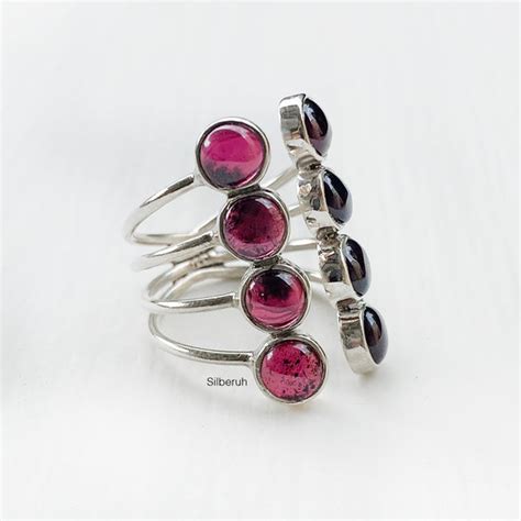Garnet Deep Ocean Silver Ring – SILBERUH
