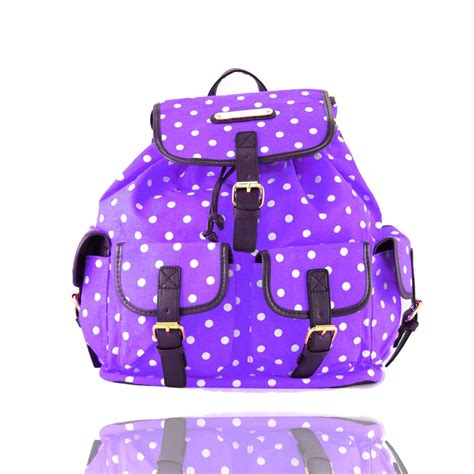 Purple with white polka dots ( absolutely love this) ️ | Bags, Rucksack ...
