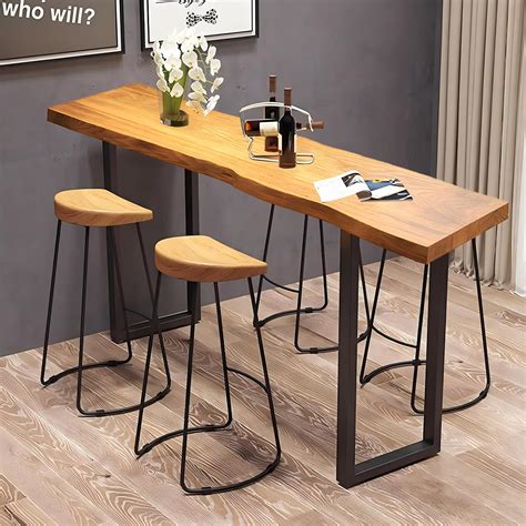 Amazon.com: Generic Bar Table,Bar Height Pub Table with Sturdy Metal ...