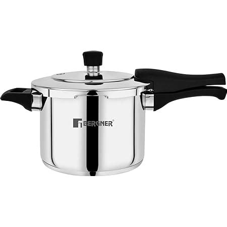 Buy BERGNER Pura Stainless Steel Pressure Cooker with Outer Lid, 2 ...