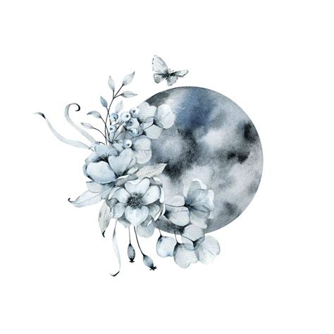 5 Ace watercolor beautiful moon Sticker Poster|Night Moon poster|Nature ...