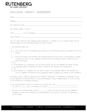 Fillable Online exclusive agency agree 0959 Fax Email Print - pdfFiller