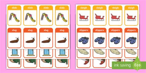 /sl/ Initial Sound Snap Card Game