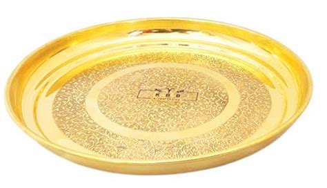 Buy KBB Brass THALI|Dinner Plate|Pooja THALI|Etching | (12 inch) Online ...