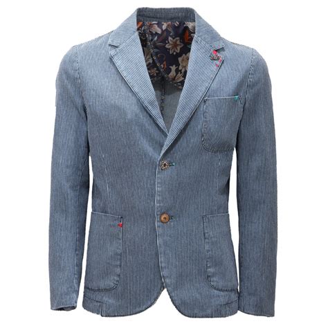 5821AD giacca uomo BOB WELL blue/light blue stripes jacket men