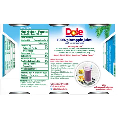 Dole Frozen Pineapple Nutrition Facts | Besto Blog