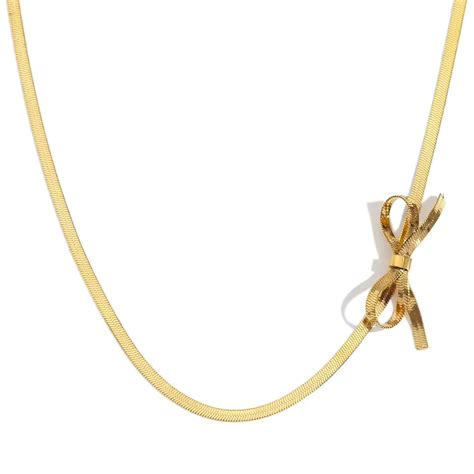 SALVE Dainty Stainless Steel Coquette Aesthetic Bow Gold Choker ...
