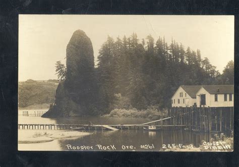RPPC ROOSTER ROCK OREGON CROSS & DIMMITT VINTAGE REAL PHOTO POSTCARD | eBay