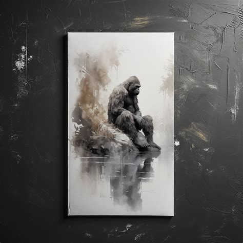 Bigfoot Canvas Digital Print - Bigfoot Art, Bigfoot Painting, Sasquatch ...