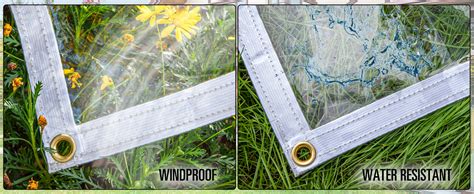 GREEN DECOR Waterproof Transparent Clear PVC Tarps Canopy Cover with ...