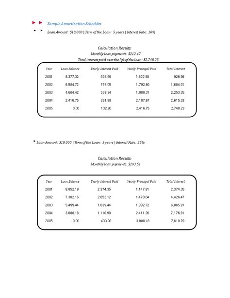 Image result for Amortization Table Example