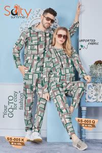 Saltysummer Men & Women Printed Green Night Suit Set Price in India ...