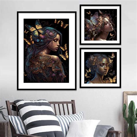 Modern Art Nature Inspired Luxury Golden Printed Wall Posters with Fra ...