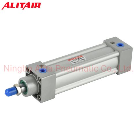 ISO6431 Standard Square Aluminum Body Adjustable Stroke Si Pneumatic ...
