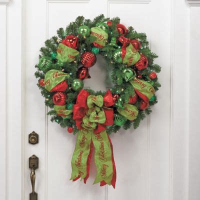 Designer Decorated Red/Green Cordless Outdoor Wreath | Frontgate