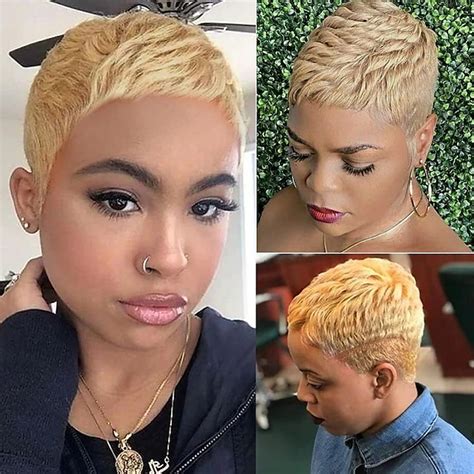 Short Pixie Cut Wig Synthetic Hair for Black Women Natural Hair Wig ...