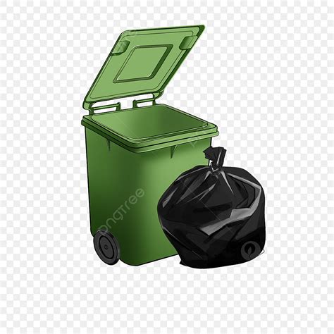 Trash Bin Clipart Vector, Green Trash Bin Clipart, Green Trash Can ...