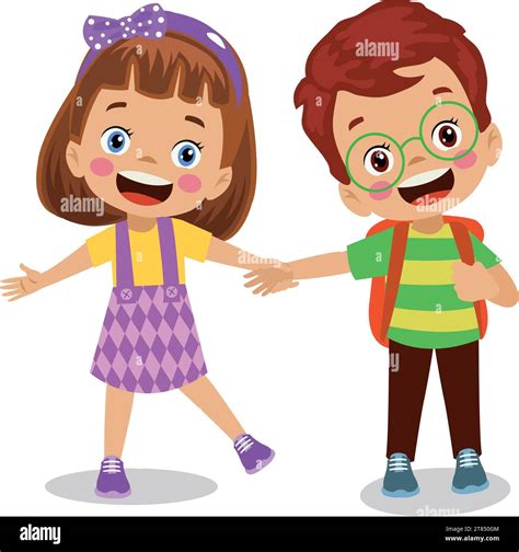 cute happy kids holding hands Stock Vector Image & Art - Alamy