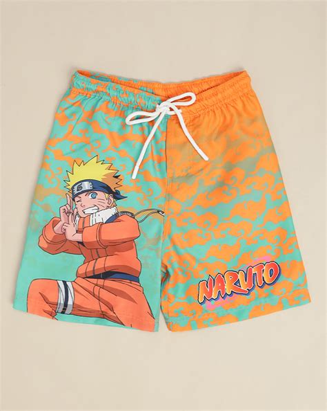 Naruto Printed Regular Fit Swim board Shorts For Boys – Kidsville