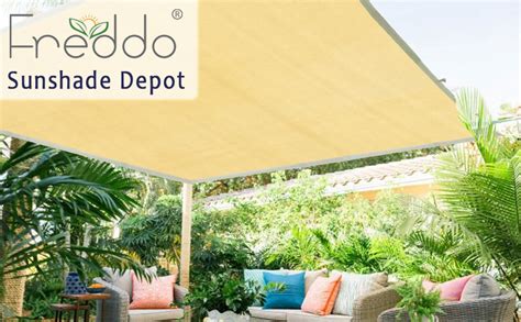 FREDDO HDPE Fabric Cotton Webbing Sun Shade Sails 90% Protection from ...