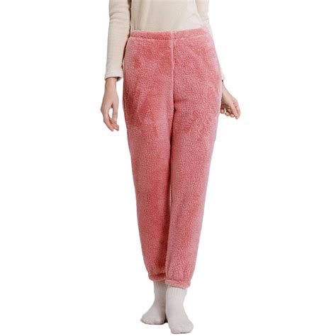BLVB Women's Plush Fuzzy Pajama Pants Warm Cozy Pj Bottoms Winter Thick ...