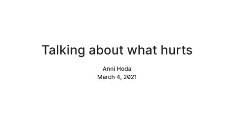 Talking about what hurts — Teletype