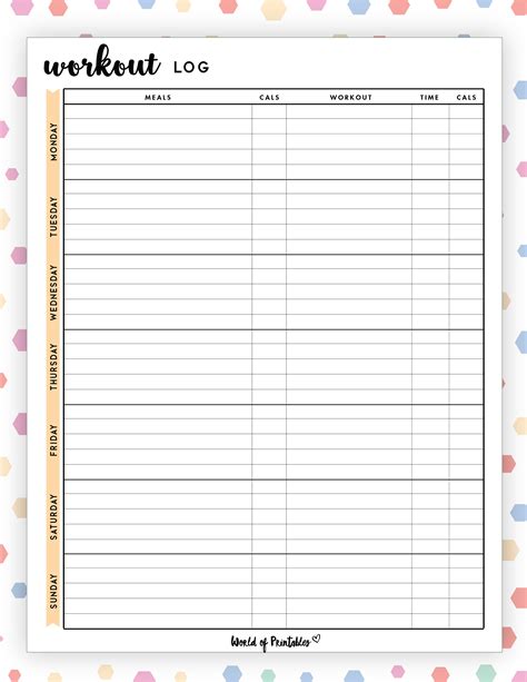 Simple Workout Log Template 的图像结果