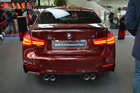 BMW M3 in Ruby Red and M Performance Parts looks stunning