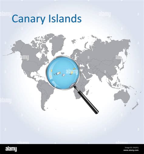 The Canary Islands Magnified Map and Flag, Canary Islands Enlargement ...