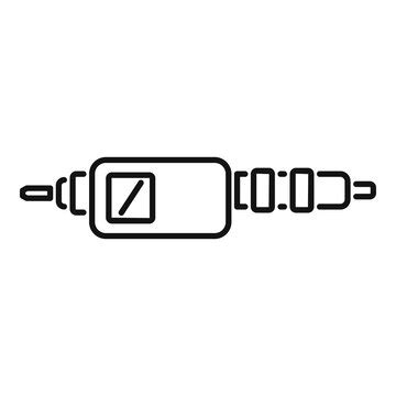 Work steel object icon outline vector digital micrometer | Premium Vector