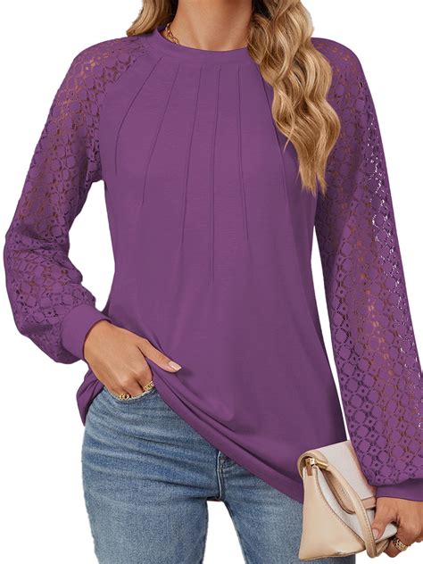 Customer reviews for TEMOFON Womens Long Sleeve shirts Business crew ...