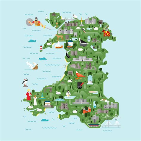 Map of Wales on Behance