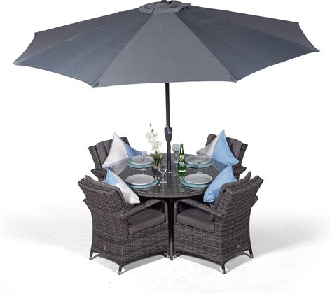 Arizona Luxury Rattan Dining Set | Round 4 Seater | Ubuy India