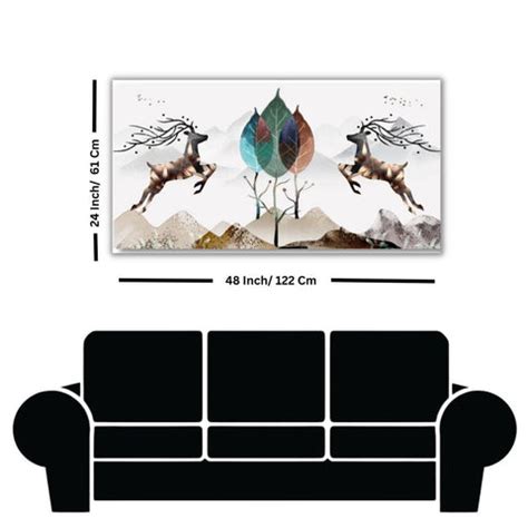 Buy Mystical Deer & Nature Canvas Wall Painting – ClassyArtZ.com