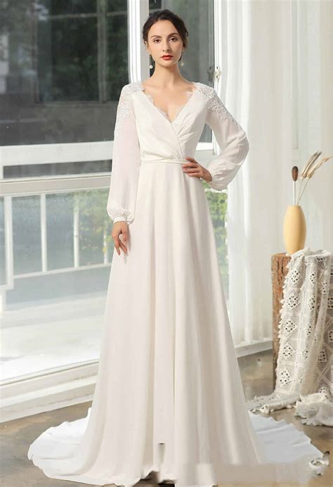 Simply Wedding Dress With Crossed Neckline And Lace Back | Bridal Australia™