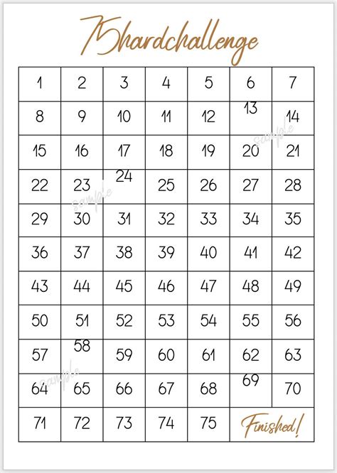 75 Medium Challenge Printable Pdf Free