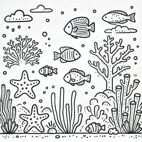 Image result for Coral Reef Drawing Simple