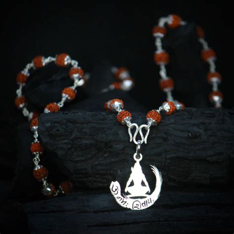 Om Namah Shivay Pendent with Orignal Rudraksha Mala – Jewllery Design