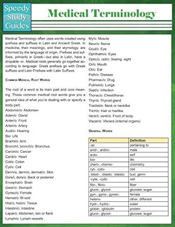Buy Medical Terminology (Speedy Study Guides: Academic) Book Online at ...