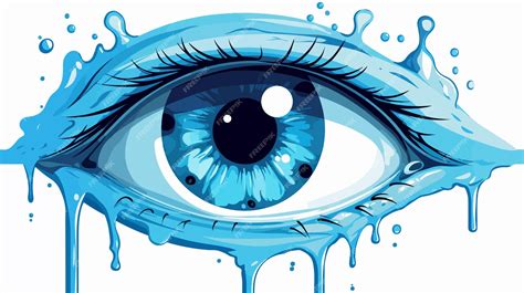 Premium Vector | A drawing of a blue eye with the blue eyes