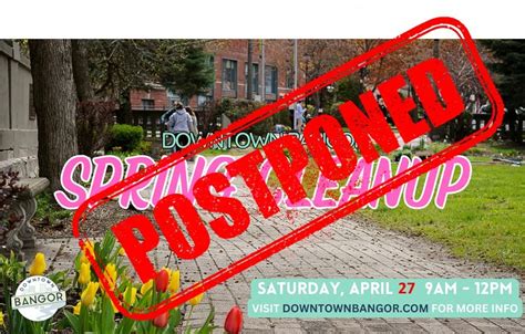 POSTPONED: Spring Cleanup in Downtown Bangor, Norumbega Parkway ...