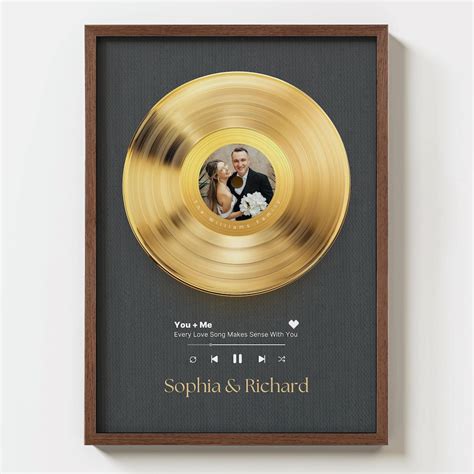 Gold Vinyl Record Wedding Poster Template, Luxury Custom Song Wall Art ...