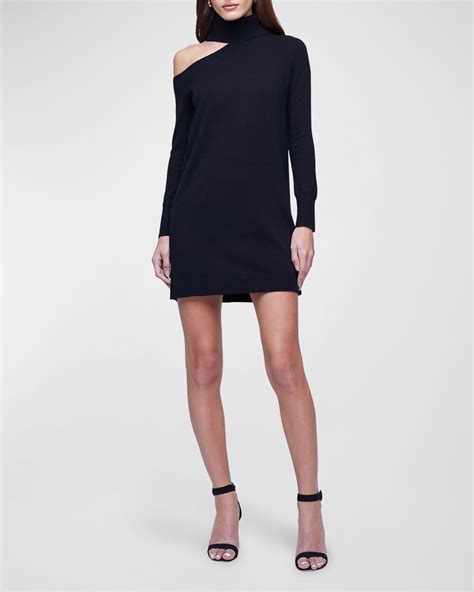 L'Agence Amberli Cut-Out Mini Sweater Dress | Neiman Marcus